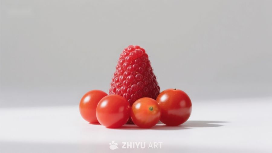 红莓与樱桃番茄的静物组合 124