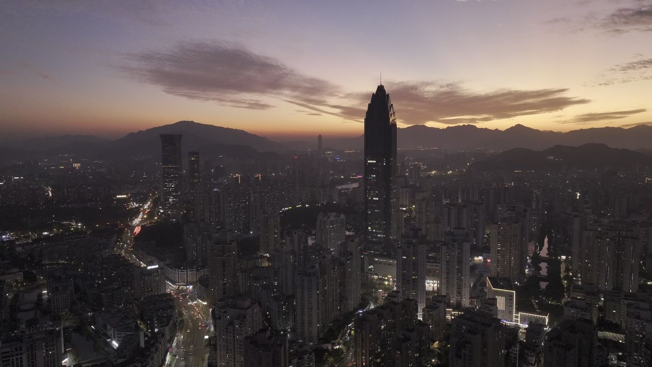 温州城市晚霞和夜景 16
