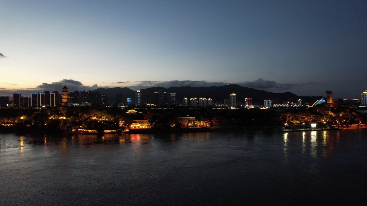 浙江温州城市风光航拍