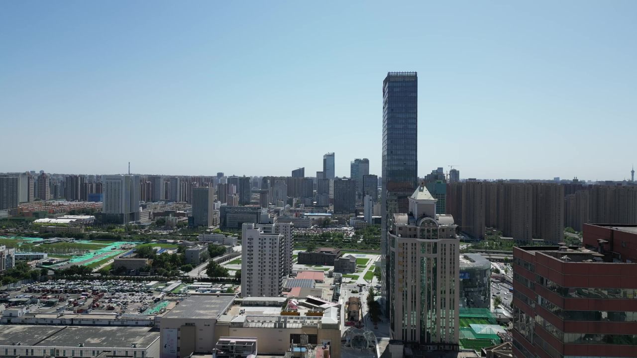 河北石家庄城市风光航拍
