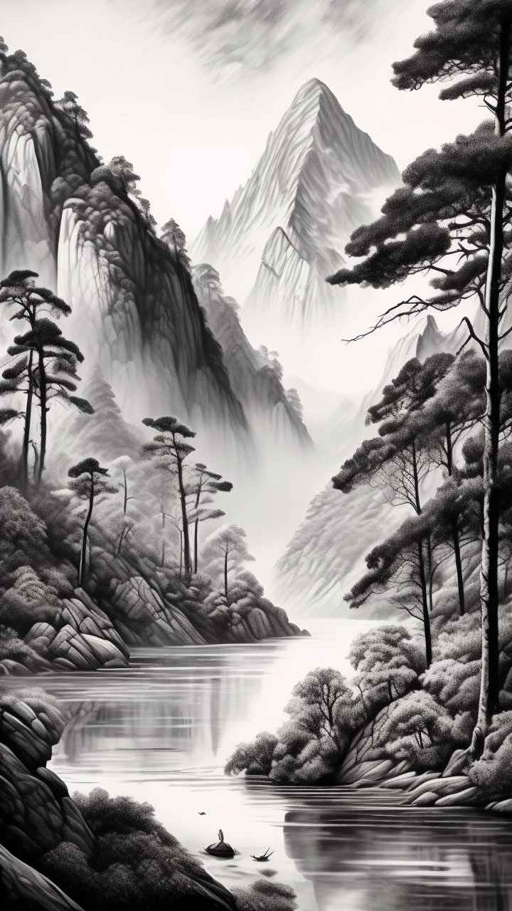 山水风景插画 2
