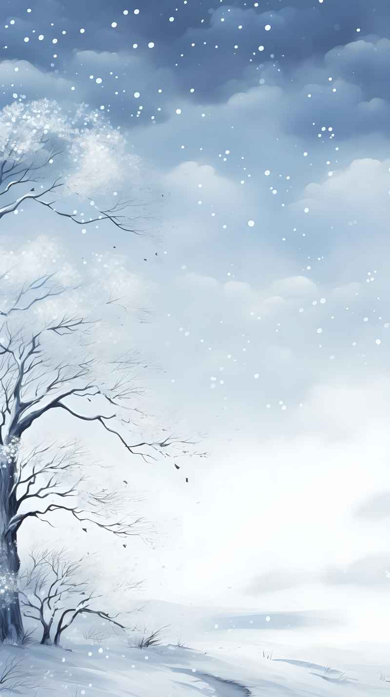 冬季冬天雪景唯美背景 14