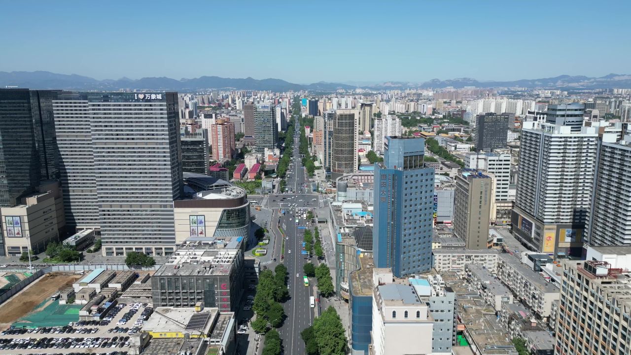  航拍河北石家庄城市建设