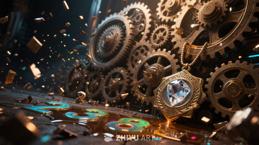 机械齿轮与神秘宝石的奇幻组合 167