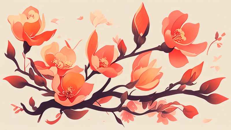 木棉花扁平插画 9