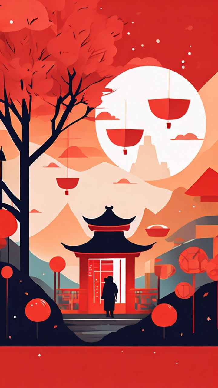 过年春节吃元宵简约插画 33