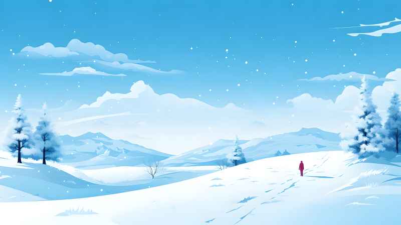 冬季唯美雪景创业插画 73