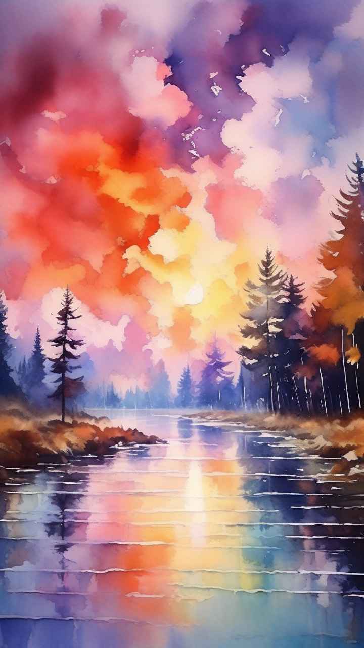 火烧云自然主题插画 35