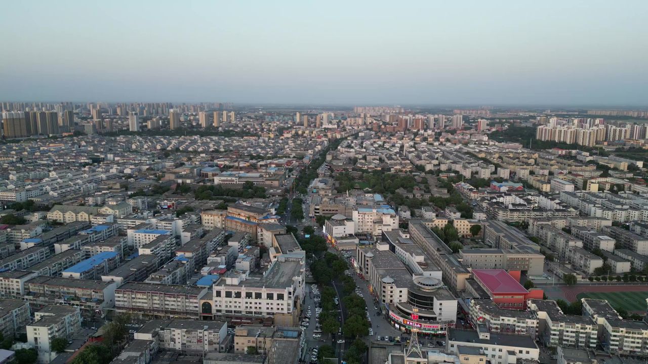 航拍河北保定城市建设