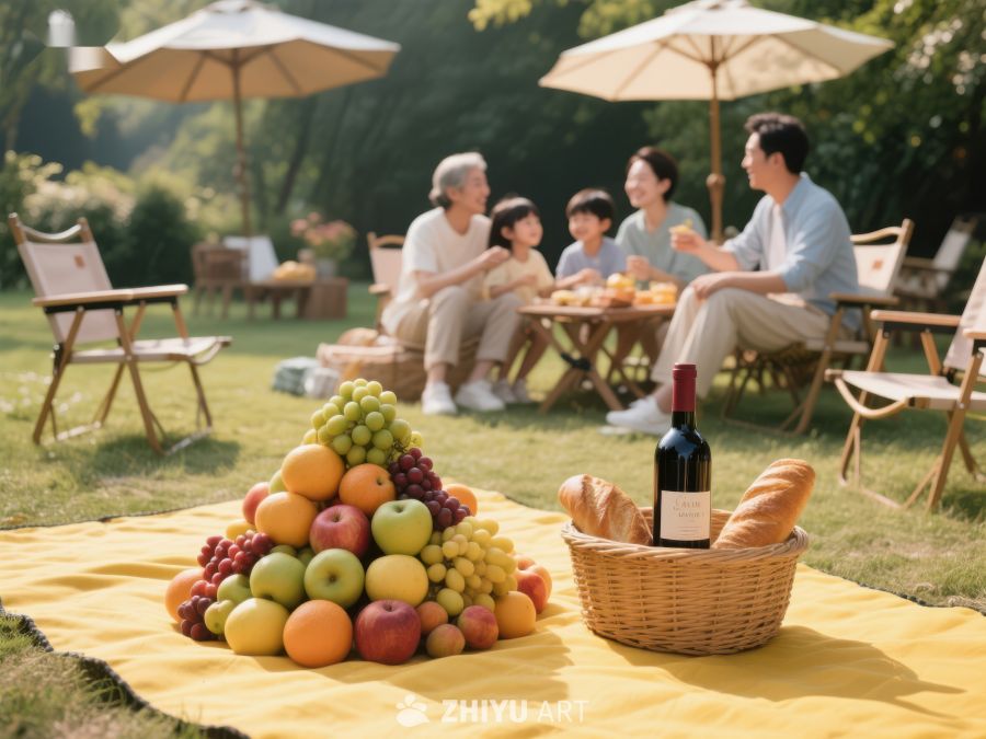 家庭户外野餐，共享欢乐时光 317