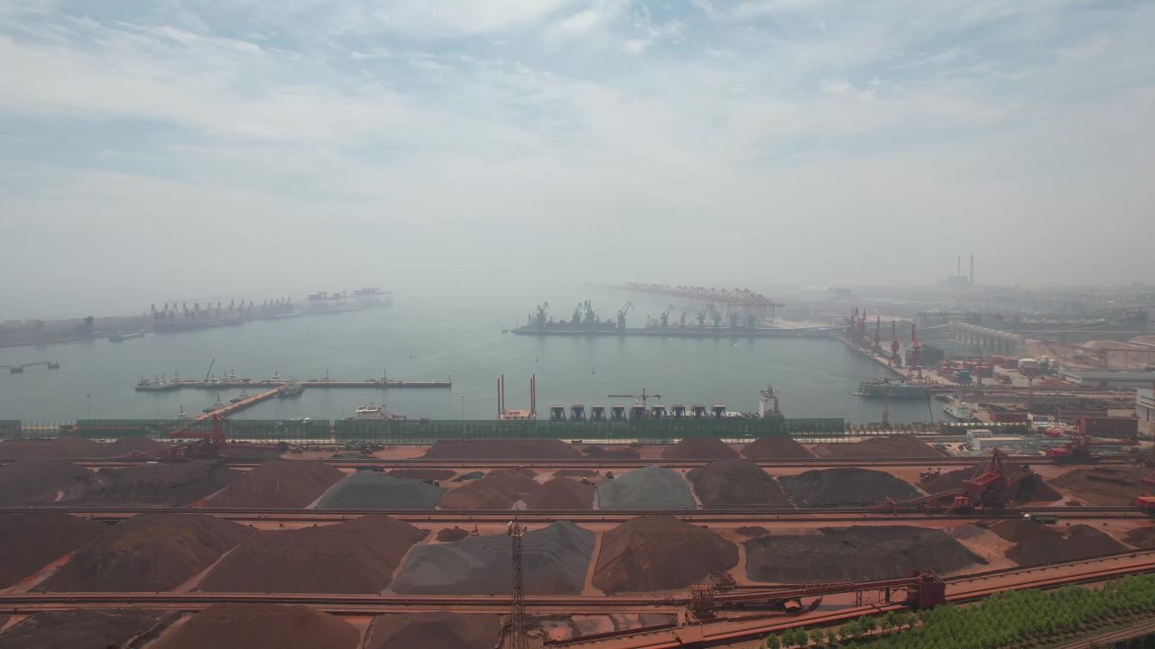 海边港口码头进出口贸易航拍