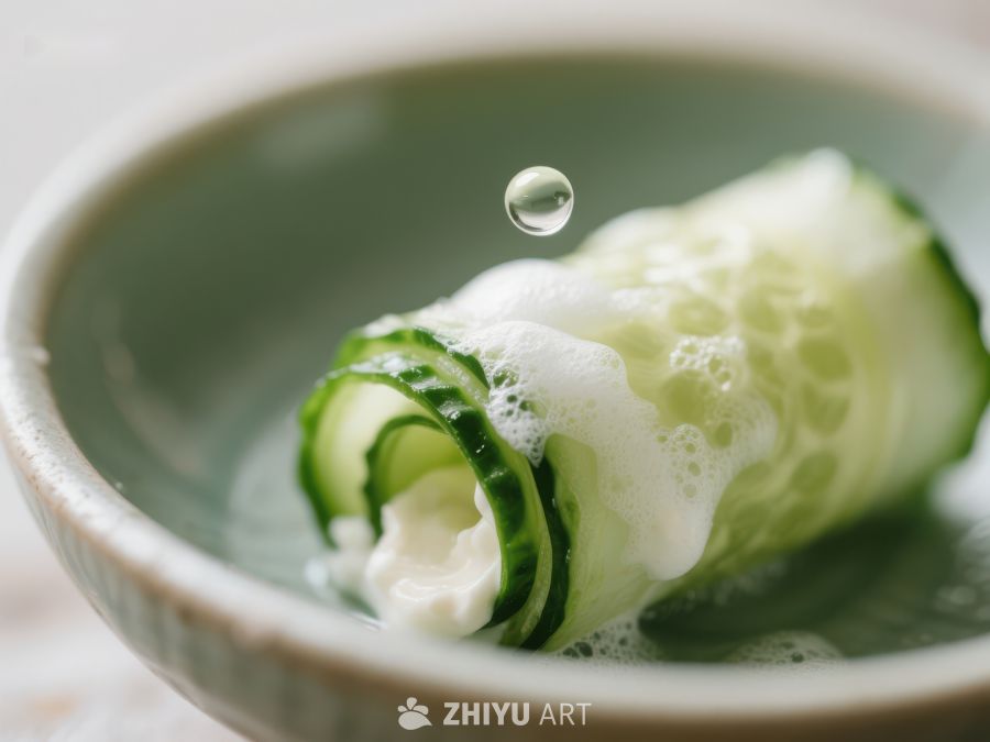黄瓜卷配泡沫，水滴点缀 303