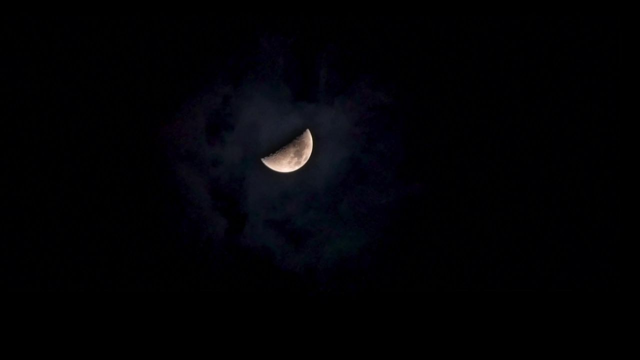 唯美大海上升月亮白月光蓝色夜空圆月明月大屏幕舞台LED视频  140