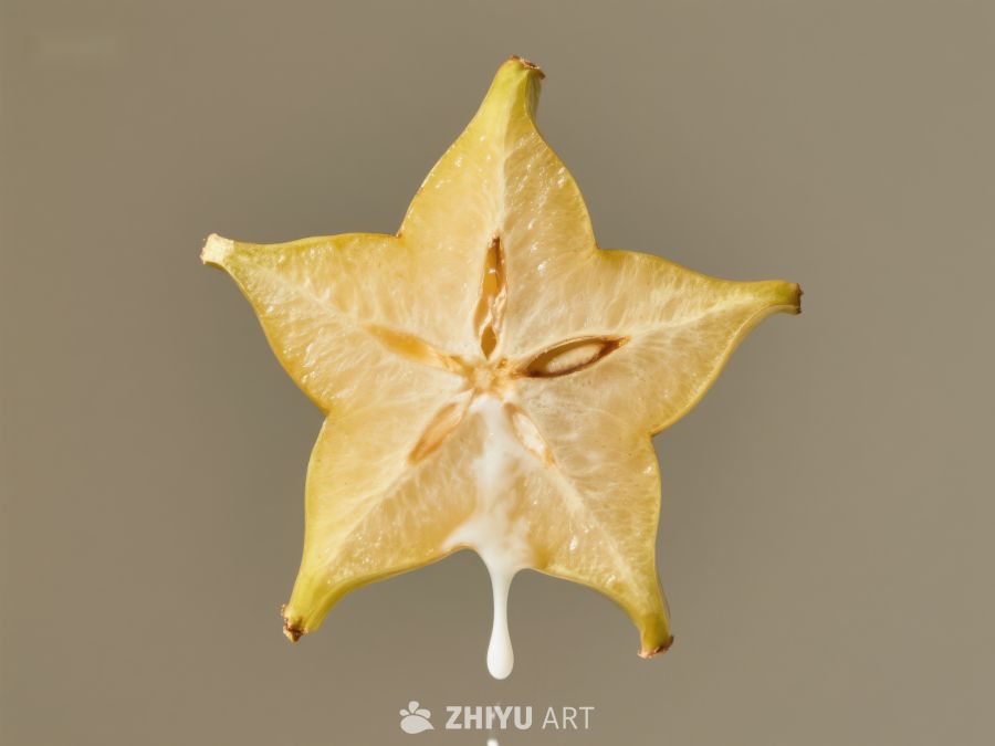 切片杨桃滴落牛奶 423