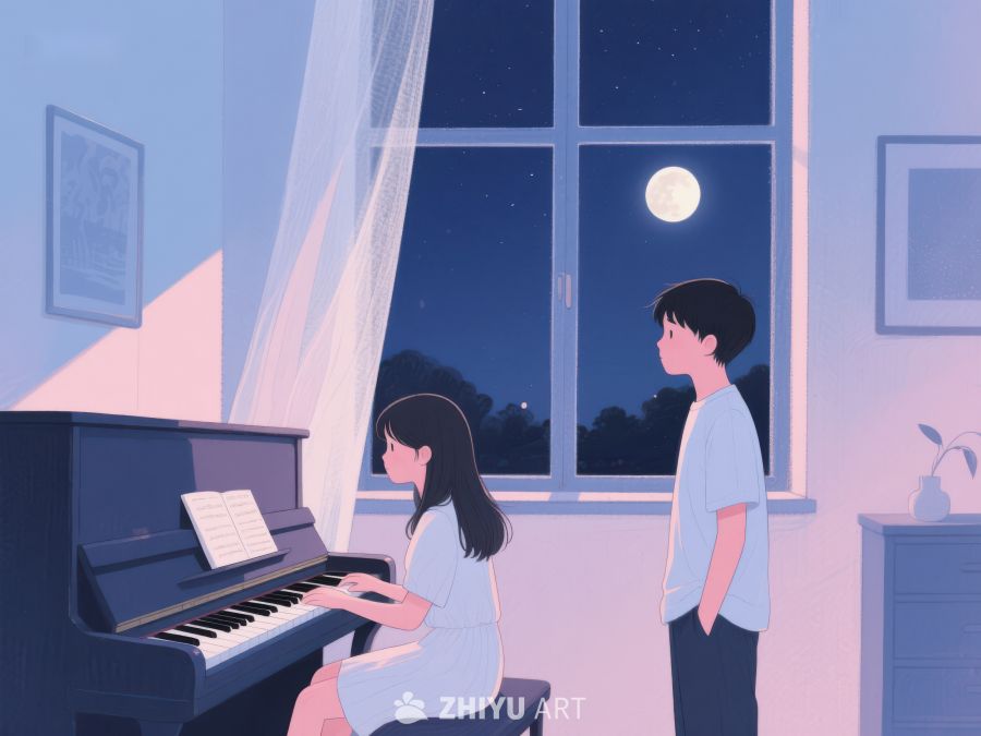 夜晚窗边的钢琴时光 1090