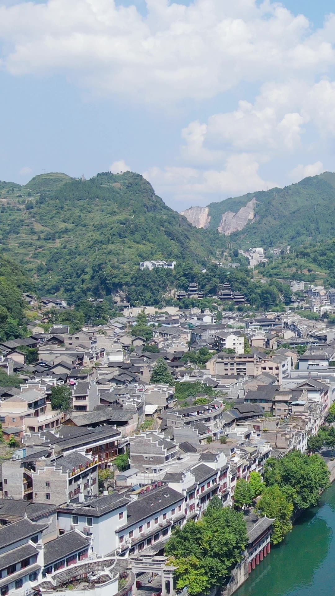 城市航拍湖南怀化城市全景