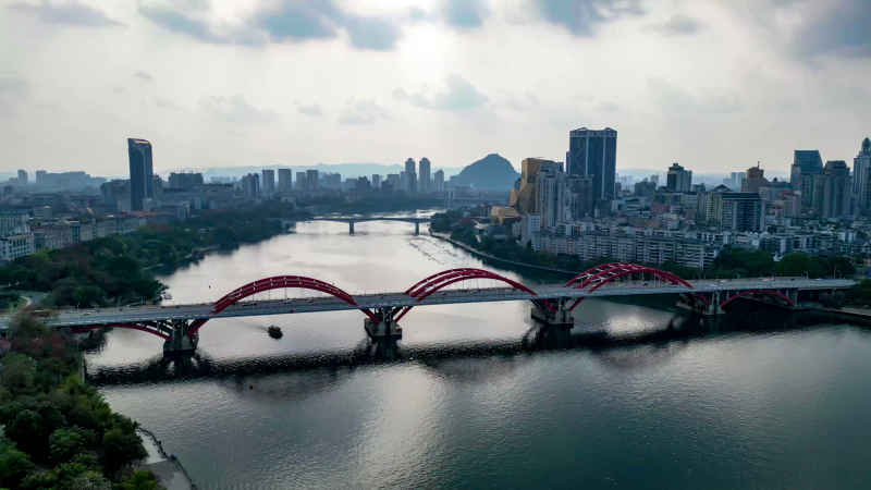 广西柳州城市风光航拍摄影图 