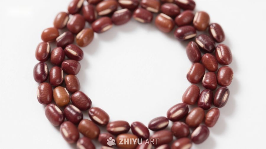 红色豆子螺旋排列