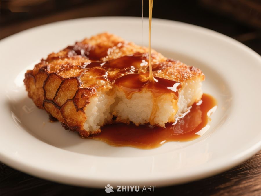 焦糖淋汁的椰蓉糕点 335