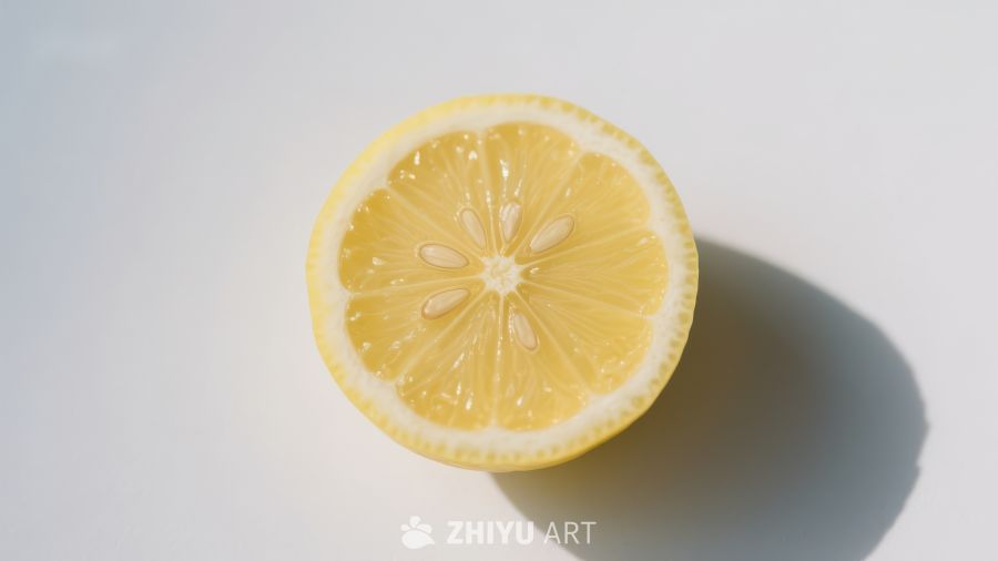 新鲜柠檬切片特写