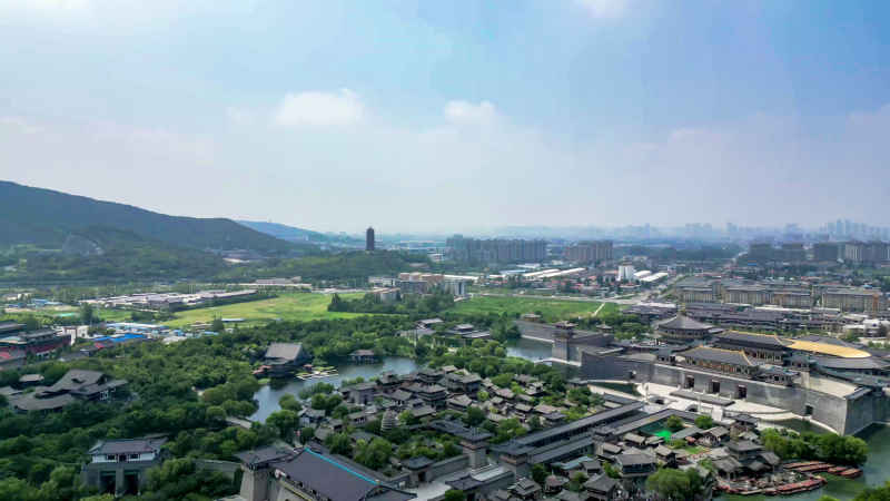 湖北襄阳城市风光航拍摄影图