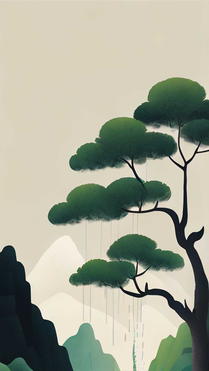劳动节植树插画