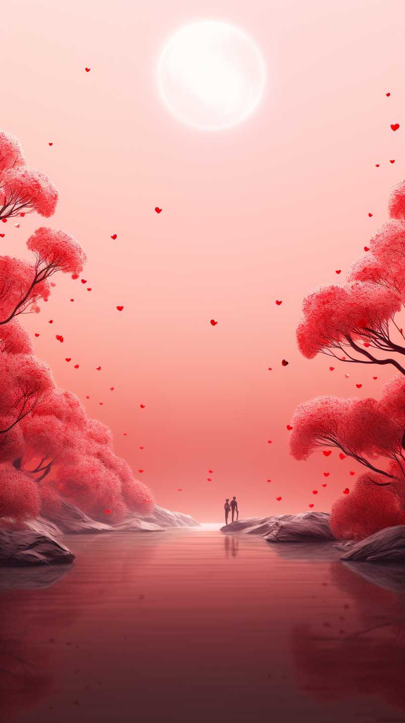 红色背景艺术图