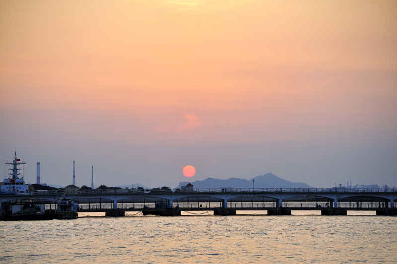铁路桥落日