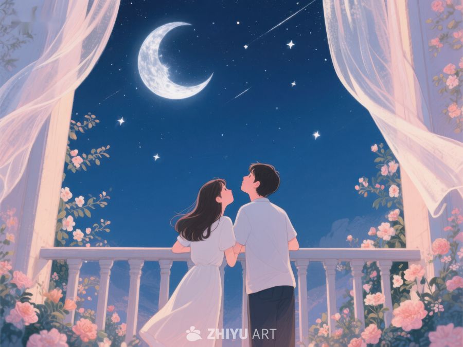 月下情侣共赏夜空 1120