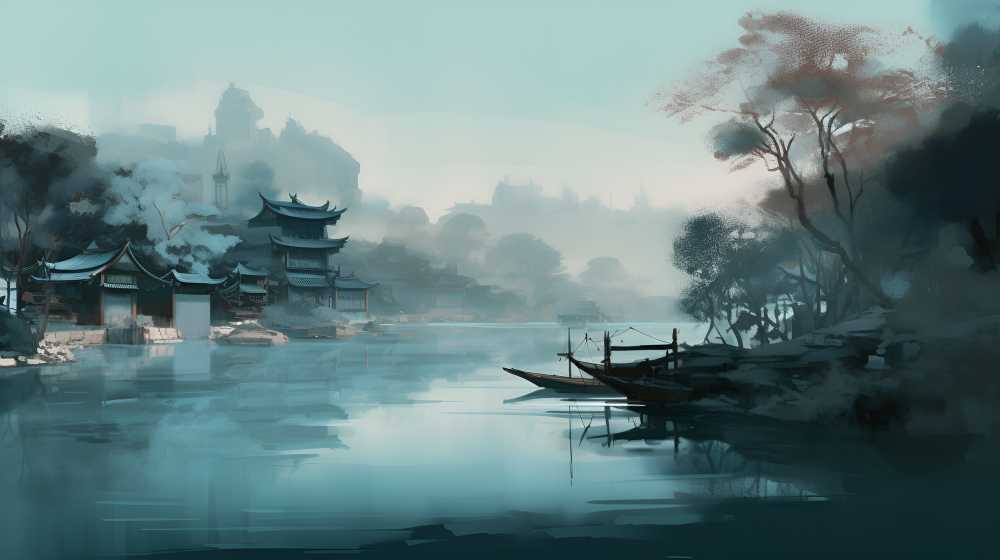 美丽山水画中国风