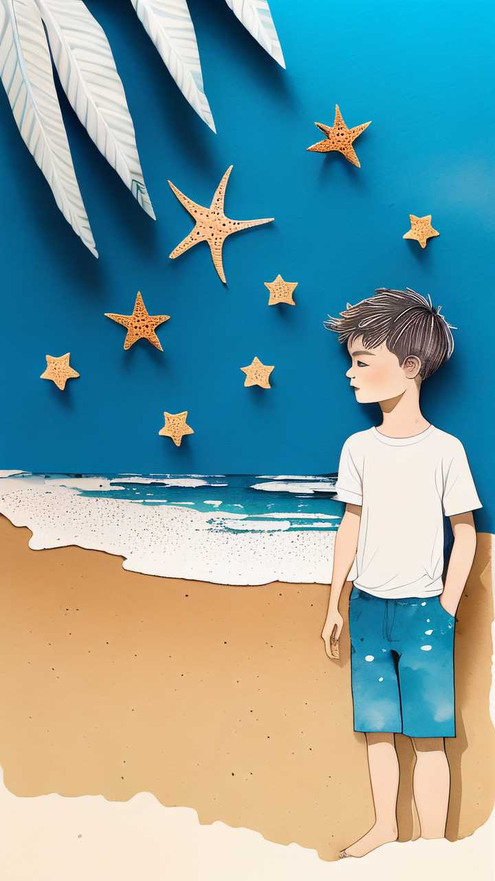 剪纸海报小暑插画海报