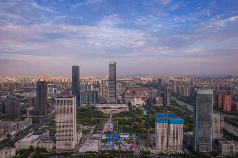 航拍 江苏 无锡 城市 风光 无锡建设