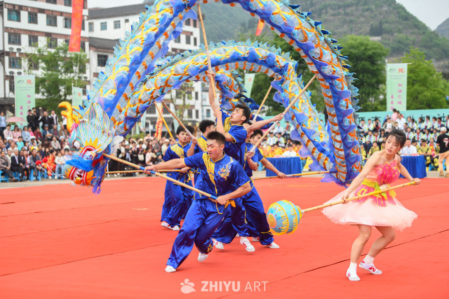 活力四射的舞龙表演 2