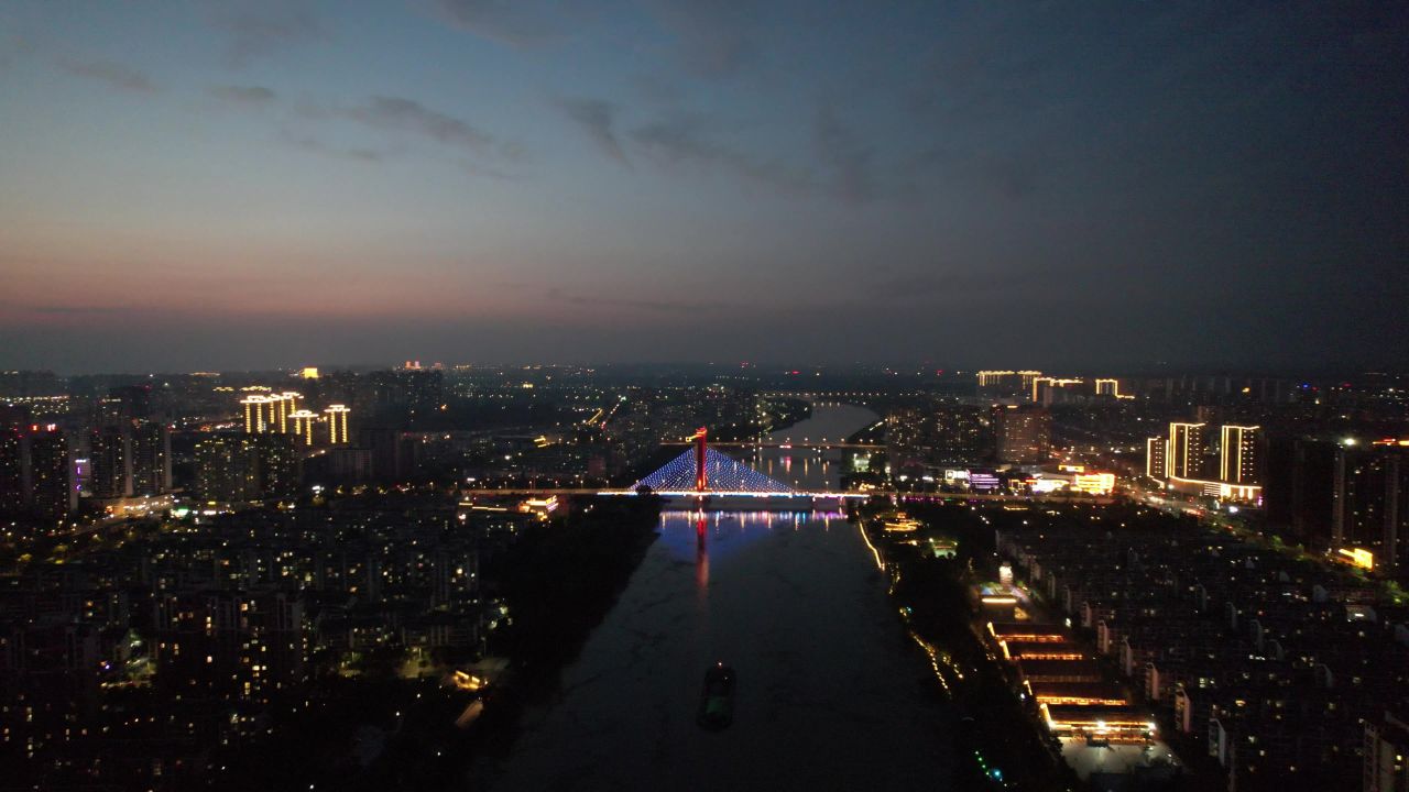 江苏宿迁城市风光航拍 
