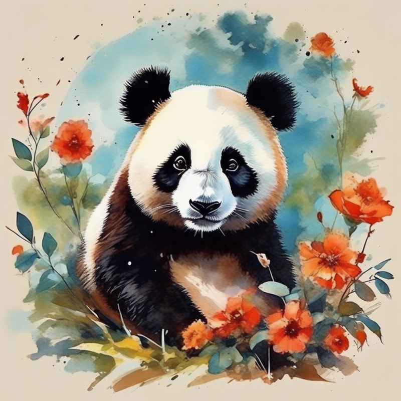 可爱熊猫插画简约风格 149