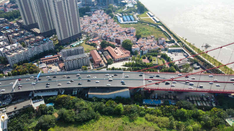湖北武汉城市风光旅游景区航拍 