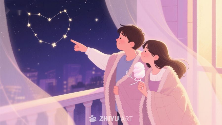 夜空下共赏心形星座 572