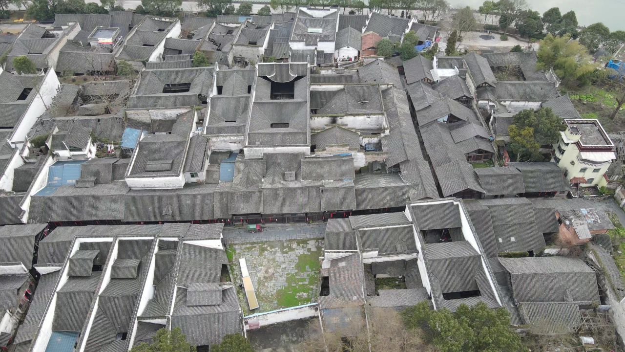 湖南洪江黔阳古城4A景区航拍 