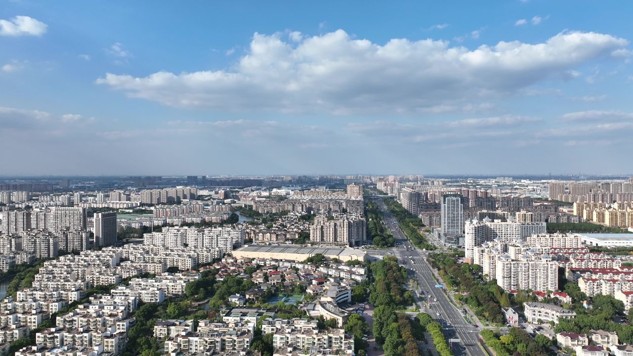 4K航拍昆山城市建筑风光大景 2