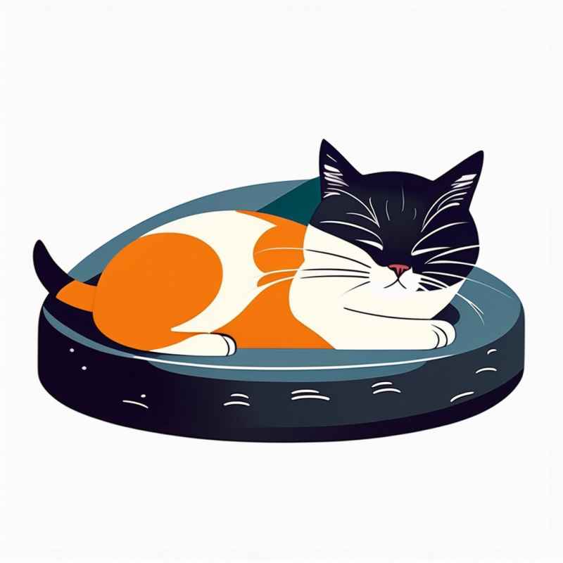 爱睡懒觉的猫咪插画元素 9