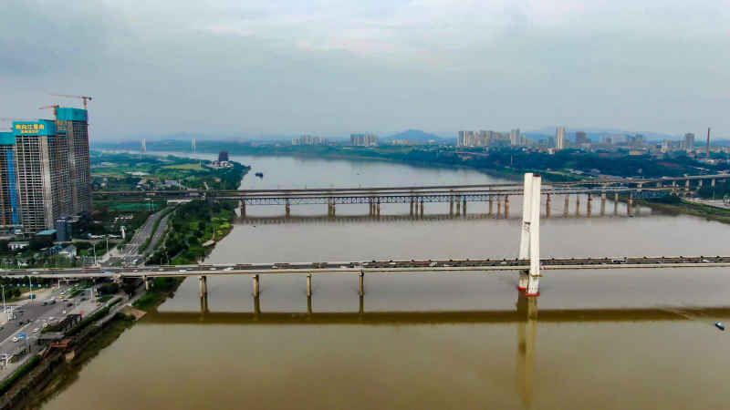 湖南湘潭城市风光航拍摄影图