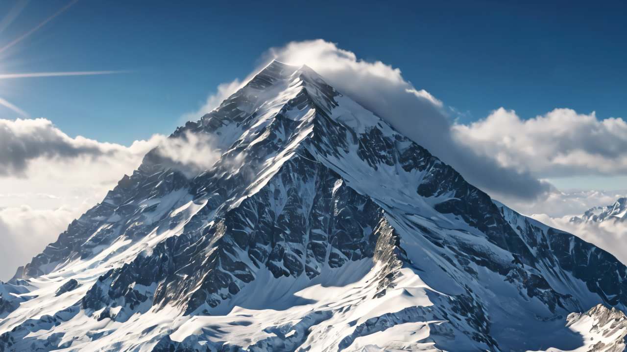 珠穆朗玛峰喜马拉雅山脉航拍日出日落云海延时 20