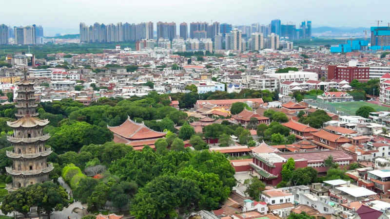 福建泉州城市风光航拍图 