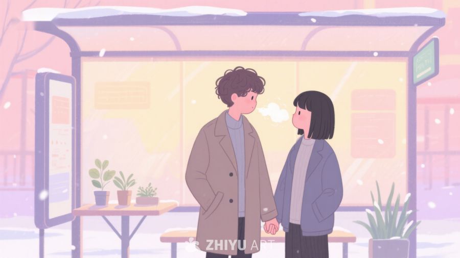 冬日公交站的温馨对话 137