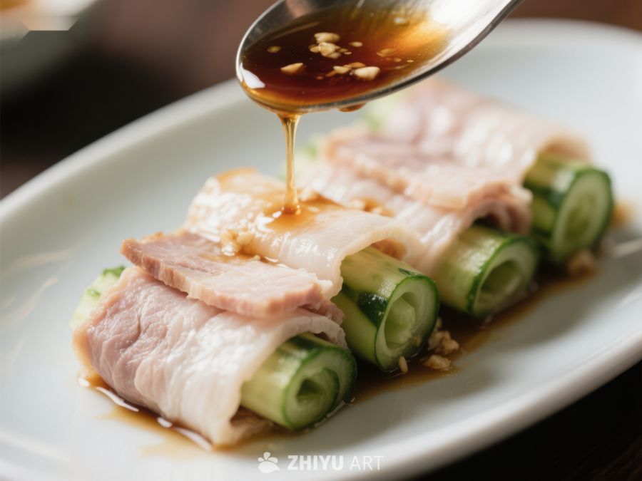 酱汁淋浇的黄瓜肉卷 369