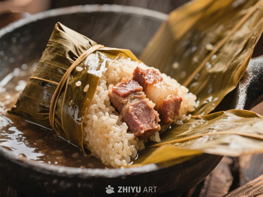 粽子与糯米肉块的美味组合 1433