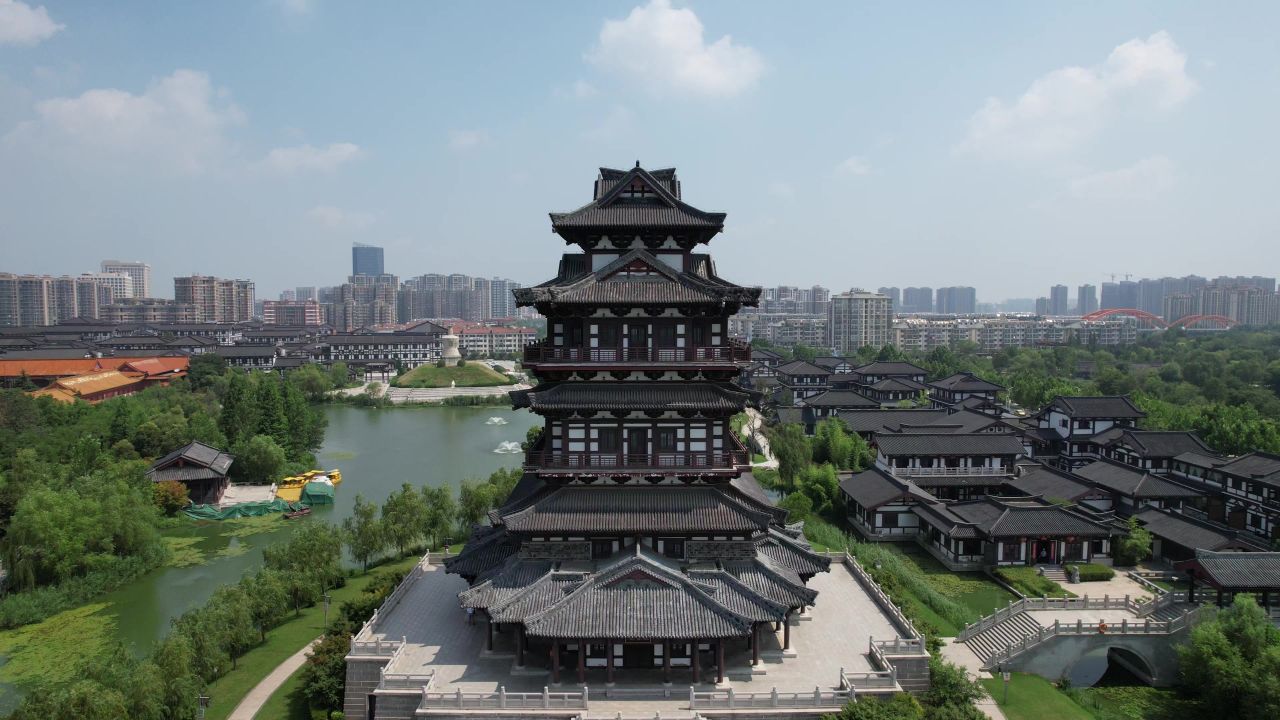 江苏宿迁城市风光旅游景区航拍