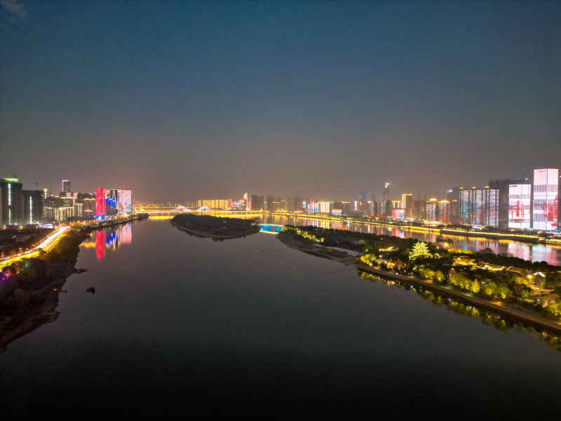 湖南长沙城市建筑高楼交通航拍摄影图