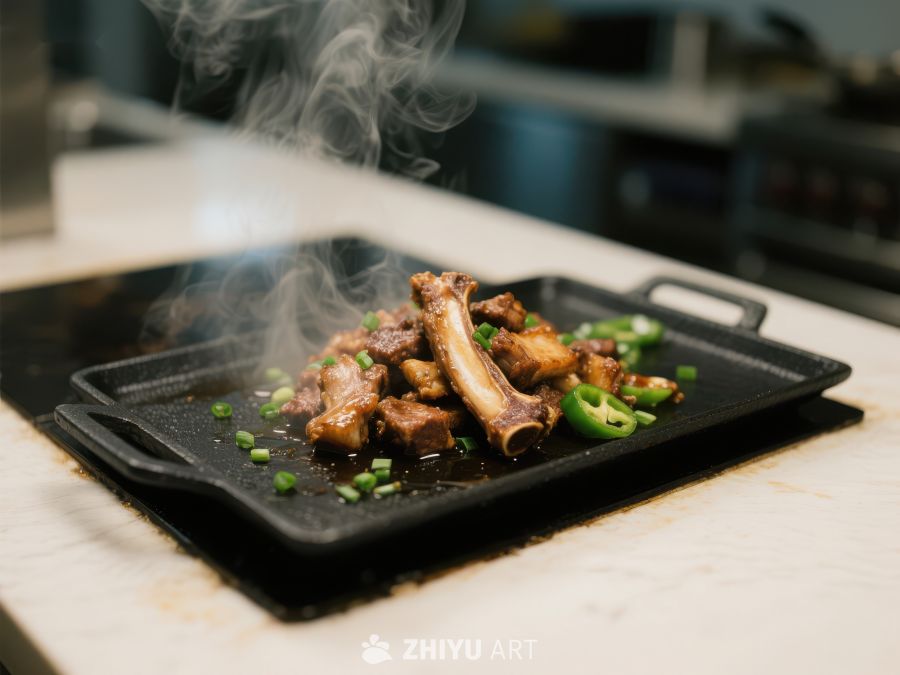 热腾腾的排骨配青椒 835