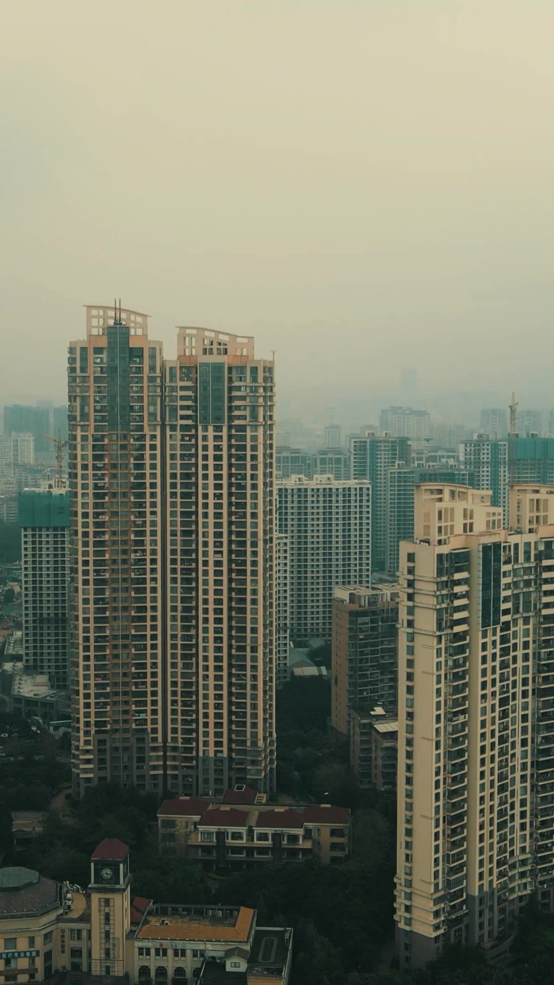  福建福州城市风光竖屏航拍